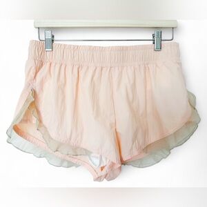 FREE PEOPLE Movement Peach Ruffle Trim Women's Athletic Shorts - Size Small